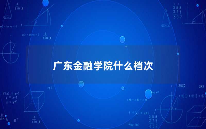 廣東金融學(xué)院什么檔次
