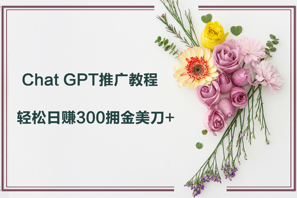 Chat GPT推廣教程，輕松日賺300擁金美刀+