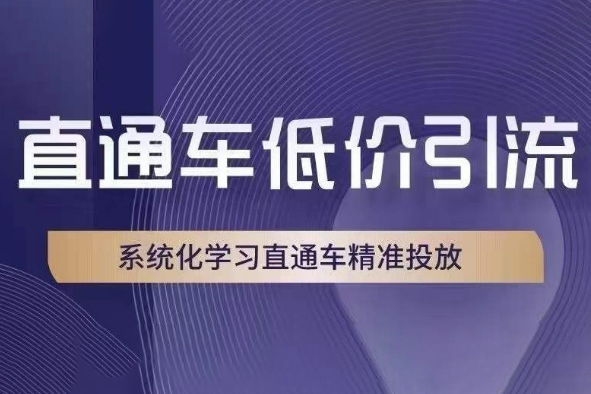 直通車低價引流課，系統(tǒng)化學習直通車精準投放