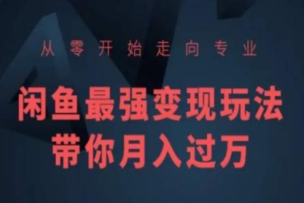 從零開始走向專業，閑魚最強變現玩法帶你月入過萬