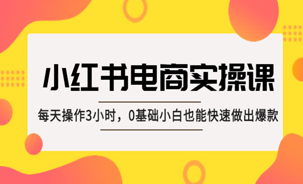 王導(dǎo)主小紅書電商運(yùn)營(yíng)實(shí)操課，從零打造全程實(shí)操