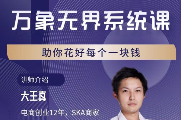大王真萬象無界精準投流系統課，從關鍵詞到推薦，從萬象臺到達摩盤，從底層原理到實操步驟