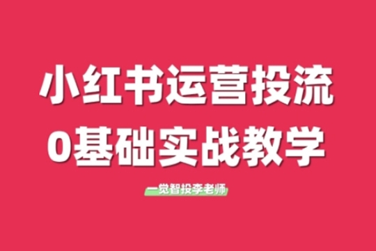 李老師小紅書運營投流，小紅書廣告投放從0到1的實戰課，學完即可開始投放