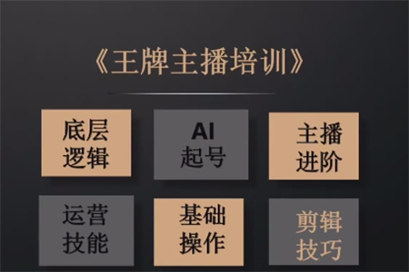 帶你起號運(yùn)營型主播培訓(xùn)課AI起號，底層邏輯/ai起號/運(yùn)營晉級/主播進(jìn)階/基礎(chǔ)操作/剪輯技巧