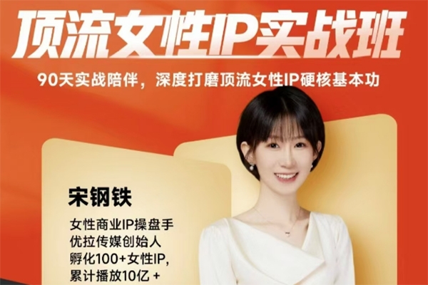 宋鋼鐵頂流女性IP實戰(zhàn)班，流量上億情緒引爆法，深度打磨頂流女性IP硬核基本功