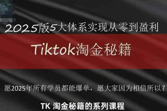 TikTok跨境2025淘金秘籍，2025TikTok從0到盈利變現