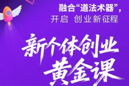新個體創(chuàng)業(yè)黃金課：道法術器四維搶占2025紅利