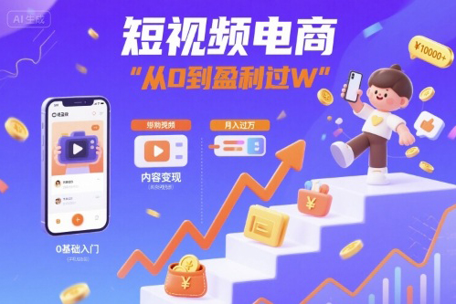 短視頻電商：短視頻變現(xiàn)從0到盈利過(guò)W