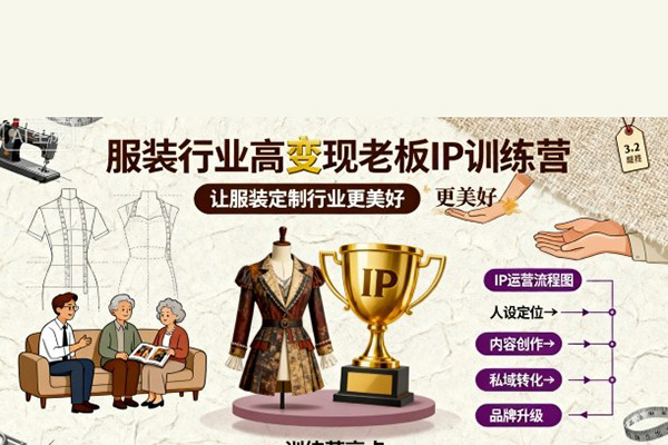 服裝行業高變現老板IP訓練營，讓服裝定制行業更美好