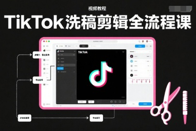 TikTok洗稿剪輯全流程課,PR洗稿剪輯全流程,TK洗稿運營課